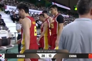 防守形同虚设！韩国队首节70%命中率轰下28分 中国全队5失误